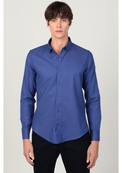Slim Fit Uzun Kol Düğmeli Erkek Gömlek