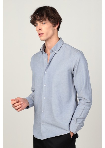 Slim Fit Uzun Kol Düğmeli Erkek Gömlek