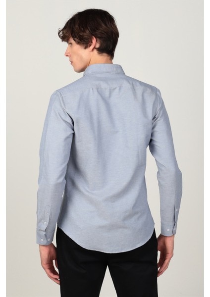 Slim Fit Uzun Kol Düğmeli Erkek Gömlek