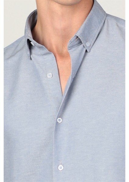 Slim Fit Uzun Kol Düğmeli Erkek Gömlek modelleri