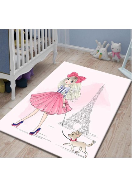 Pvc Kaymaz Taban Makinede Yıkanabilir Çocuk Odası Halısı I-JR-105