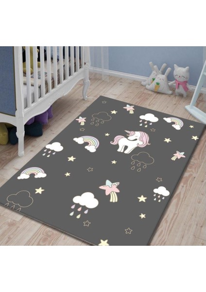 Pvc Kaymaz Taban Makinede Yıkanabilir Çocuk Odası Halısı I-JR-109