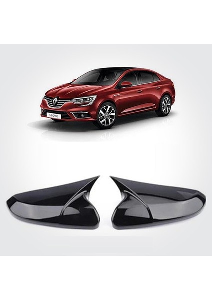Renault Megane 4 Sedan 2016-2021 Uyumlu Batman Parlaksiyah Ayna Kapağı