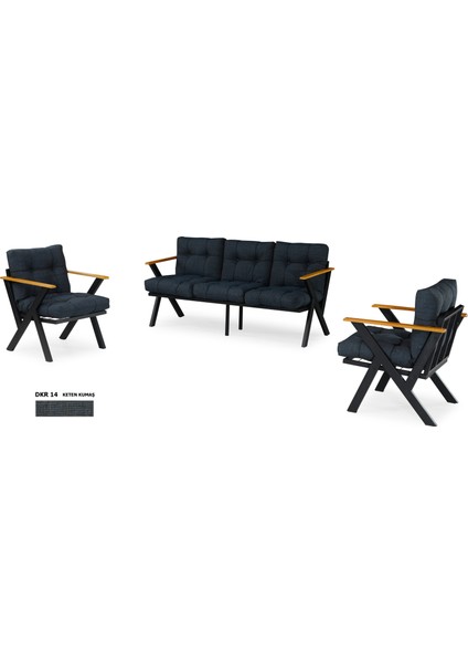 3+1+1 Zeta Bahçe Takımı, Balkon, Bahçe, Cafe Mobilyası, Pofuduk Metal Çay Seti modelleri