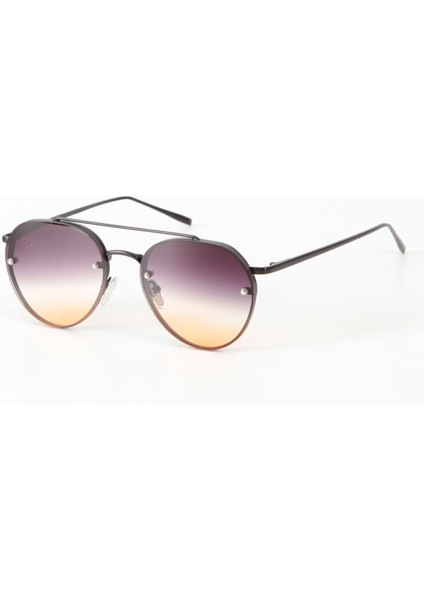Oval Güneş Gözlüğü - Siyah Hardal Çift Renk Degrade Cam fiyatları