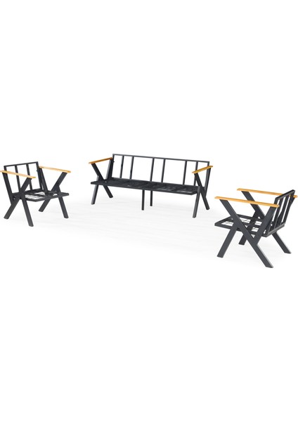 3+1+1 Zeta Bahçe Takımı, Balkon, Bahçe, Cafe Mobilyası, Pofuduk Metal Çay Seti fırsatları