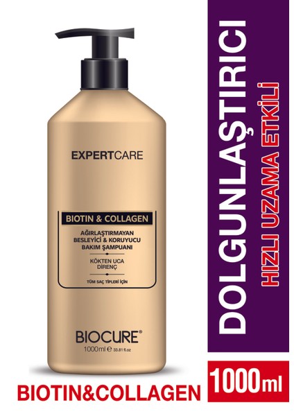 Biotin & Collagen Saç Bakım Şampuanı - Ağirlaştirmayan Besleyici & Koruyucu Bakim Şampuanı 1 Litre