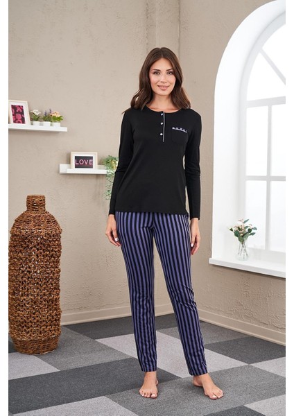 Kadın Uzun Kollu Pijama Takımı 23542