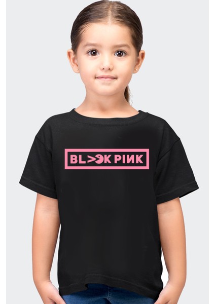 Blackpink Pac Siyah Kısa Kollu Kız Erkek Uniseks Çocuk Tişört