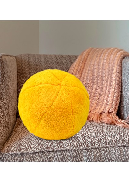 Dekoratif Peluş Top Kırlent Yastık