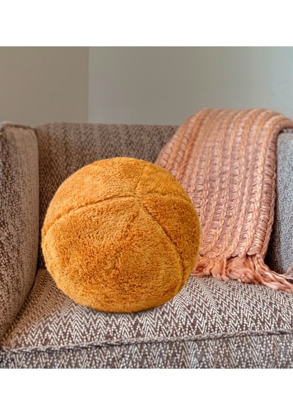 Dekoratif Peluş Top Kırlent Yastık