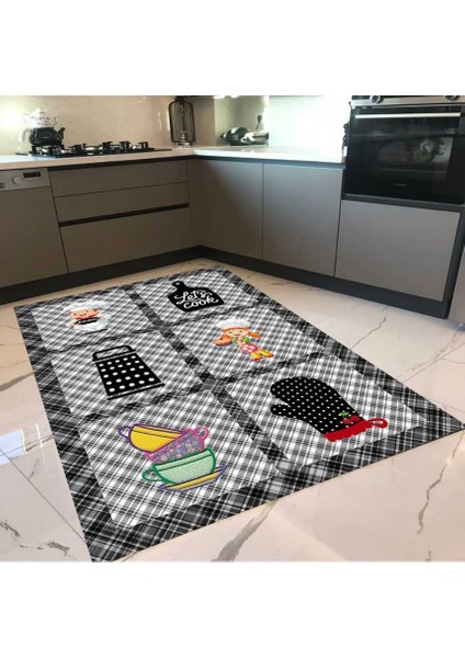 Pvc Kaymaz Taban Makinede Yıkanabilir Mutfak Halısı I-MUTFAK-815