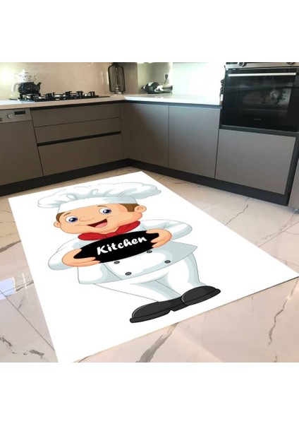 Pvc Kaymaz Taban Makinede Yıkanabilir Mutfak Halısı I-MUTFAK-836