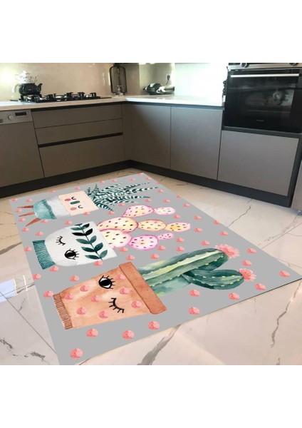 Pvc Kaymaz Taban Makinede Yıkanabilir Mutfak Halısı I-MUTFAK-844