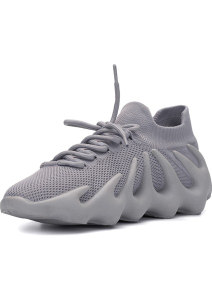 Günlük Unisex Sneaker Bağcıklı Streç Çorap Kaymaz Tırtıklı Taban Esnek Rahat Spor Ayakkabı Tb-64