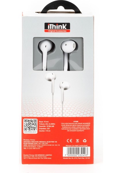Mikrofonlu Kulakiçi Kulaklık KL270