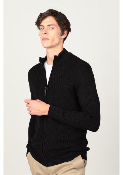 Slim Fit Dar Kesim Kendinden Desenli Erkek Hırka fiyatları