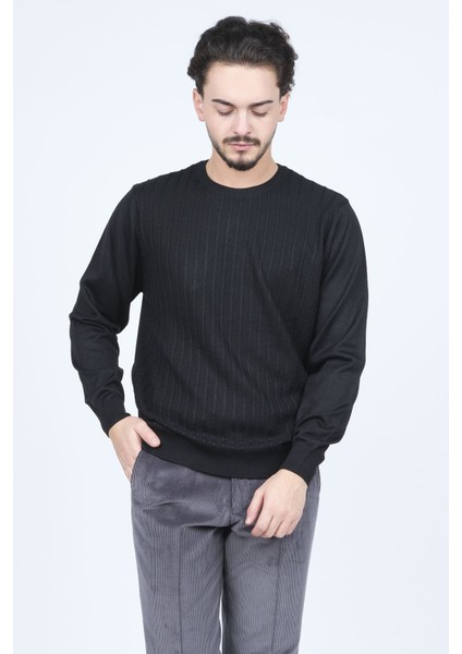 Erkek Bisiklet Yaka Yün Kazak 6091895 Siyah fırsatları