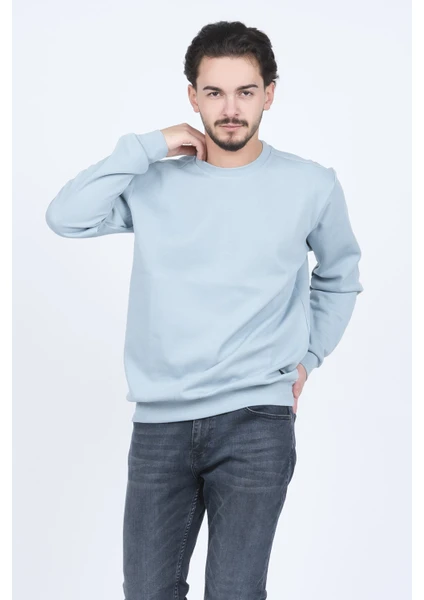 Erkek Bisiklet Yaka Sweatshirt 62422106 Turkuaz