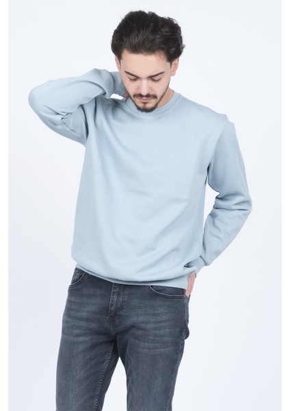 Erkek Bisiklet Yaka Sweatshirt 62422106 Turkuaz