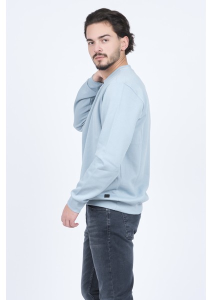 Erkek Bisiklet Yaka Sweatshirt 62422106 Turkuaz fırsatları