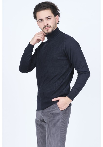 Erkek Yarım Balıkçı Triko Yün Kazak 4533090 Koyu Lacivert fiyatları
