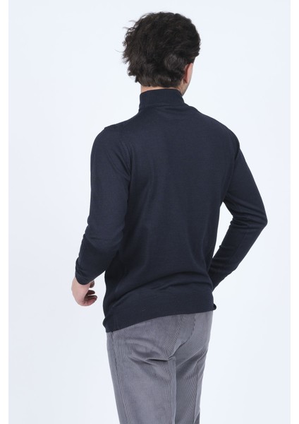 Erkek Yarım Balıkçı Triko Yün Kazak 4533090 Koyu Lacivert indirimleri