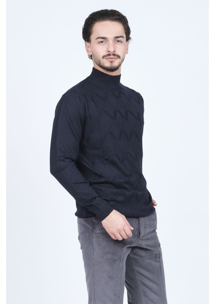 Erkek Yarım Balıkçı Triko Yün Kazak 4533120 Lacivert fiyatları