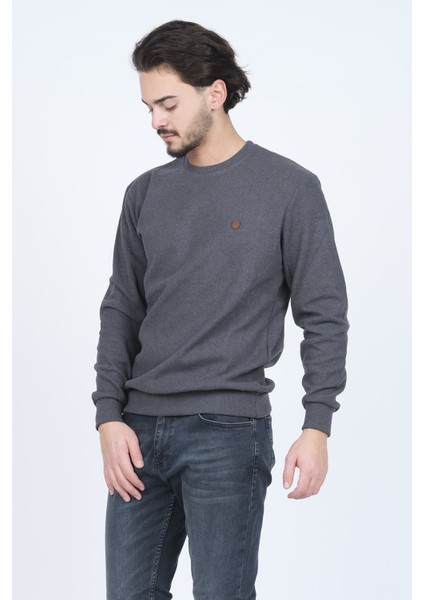 Erkek Bisiklet Yaka Sweatshirt 6240101 Füme