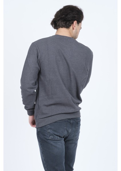 Erkek Bisiklet Yaka Sweatshirt 6240101 Füme