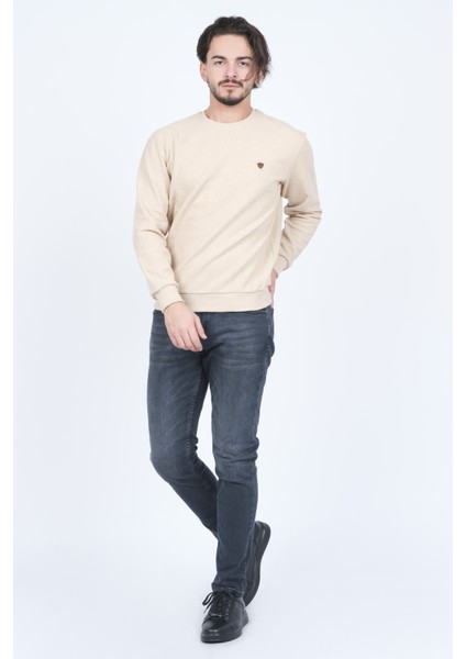 Erkek Bisiklet Yaka Sweatshirt 6240101 Bej fiyatları