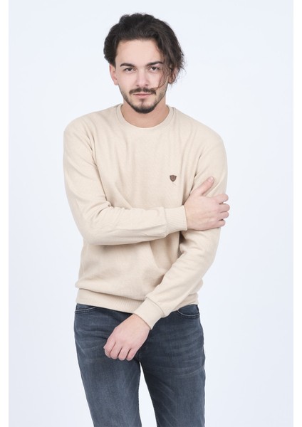 Erkek Bisiklet Yaka Sweatshirt 6240101 Bej modelleri