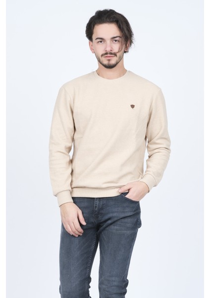 Erkek Bisiklet Yaka Sweatshirt 6240101 Bej fırsatları