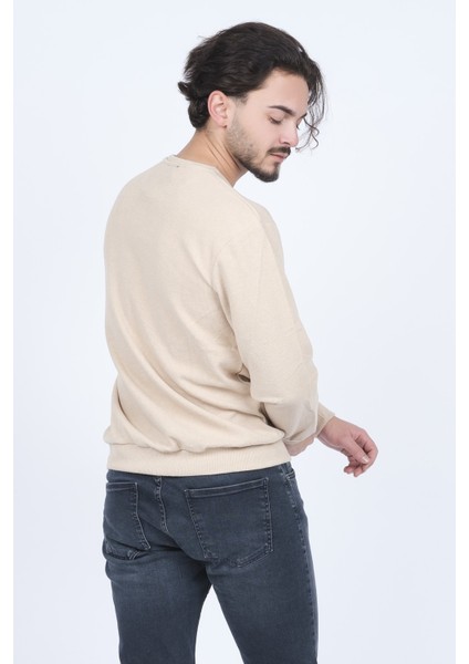 Erkek Bisiklet Yaka Sweatshirt 6240101 Bej indirimleri