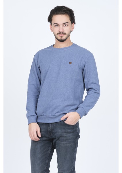 Erkek Bisiklet Yaka Sweatshirt 6240101 Indigo