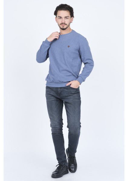 Erkek Bisiklet Yaka Sweatshirt 6240101 Indigo