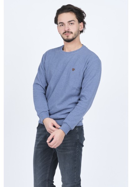 Erkek Bisiklet Yaka Sweatshirt 6240101 Indigo