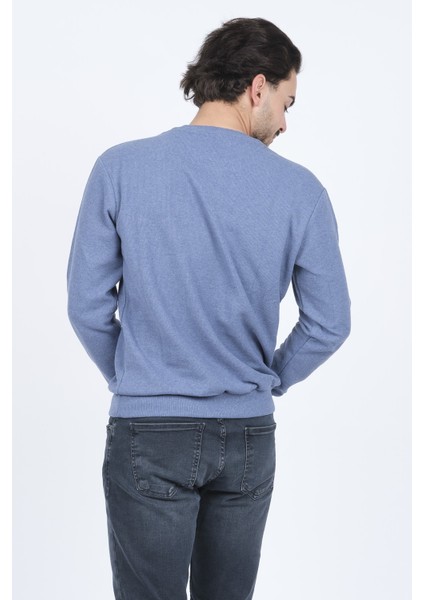 Erkek Bisiklet Yaka Sweatshirt 6240101 Indigo