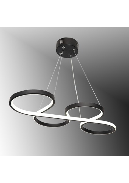 TT025-SY Yılan Modeli Mat Siyah LED Avize