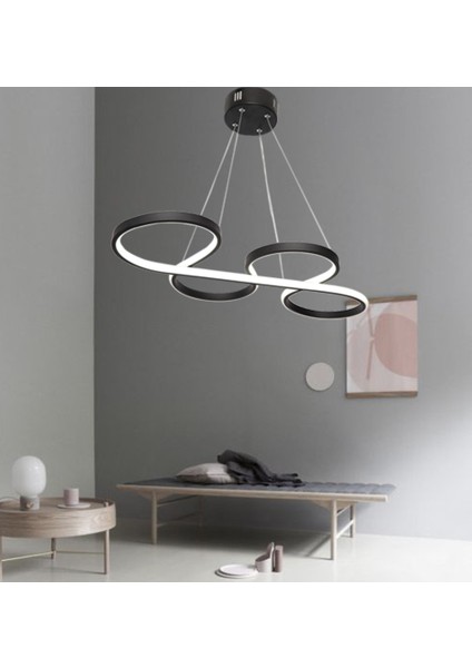 TT025-SY Yılan Modeli Mat Siyah LED Avize