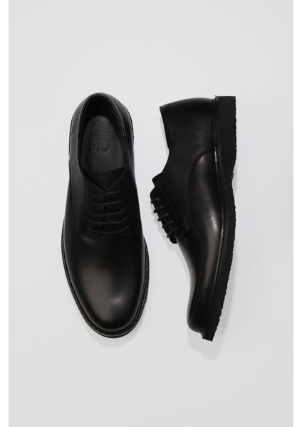 Siyah Atlas Deri Erkek Klasik Ayakkabı