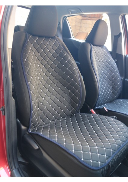 Ergonomik Ön Iki Koltuk Kılıf Minderi Siyah Kumaş Sarı Nakış