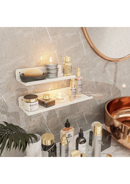 Banyo Rafı Banyo Düzenleyici Organizer Siyah Metal Tasarım 2'li Set fiyatları