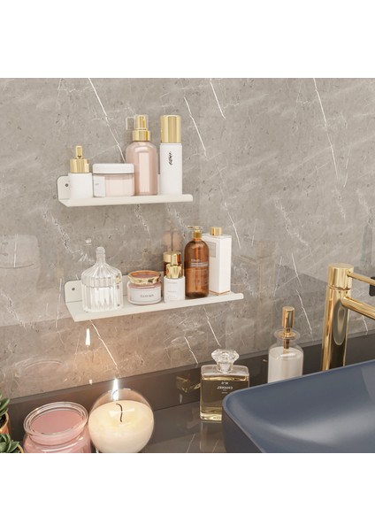 Banyo Rafı Banyo Düzenleyici Organizer Siyah Metal Tasarım 2'li Set modelleri