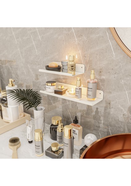 Banyo Rafı Banyo Düzenleyici Organizer Siyah Metal Tasarım 2'li Set fırsatları