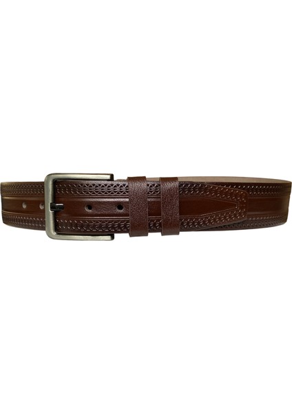 Kaliteli Deri, Kahverengi 4.5 cm Tek Parça Kot, Spor Kemer modelleri