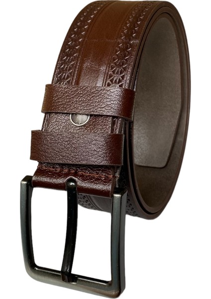 Kaliteli Deri, Kahverengi 4.5 cm Tek Parça Kot, Spor Kemer fırsatları