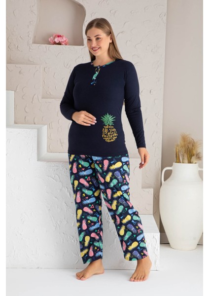 Büyük Beden Rotasyon Baskılı Pijama Takımı