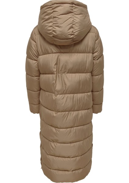 Onlcammie X- Long Quilted Coat Otw Kadın Günlük Mont 15267338-TIGERS-EYE Krem