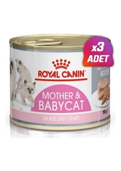 3 Adet Mother & Babycat Konserve Yavru Kedi Maması 195 gr